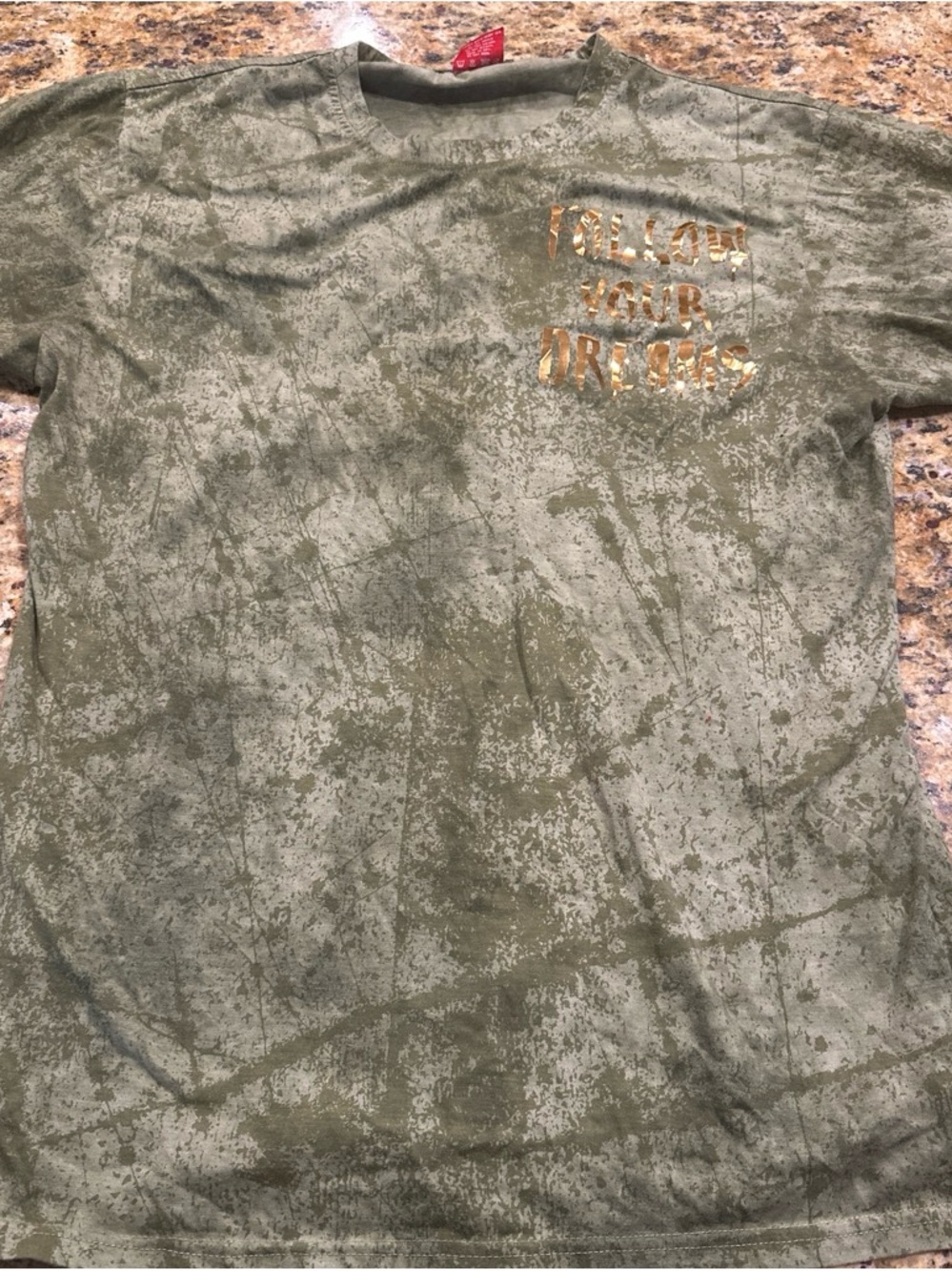 Follow Your Dreams Olive Tie-Dye Short Sleeve Tee